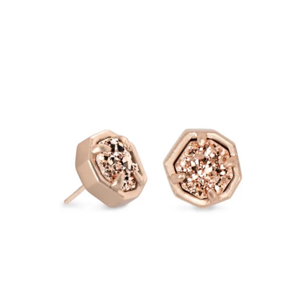 Kendra Scott Rose Gold Drusy Stud Earrings